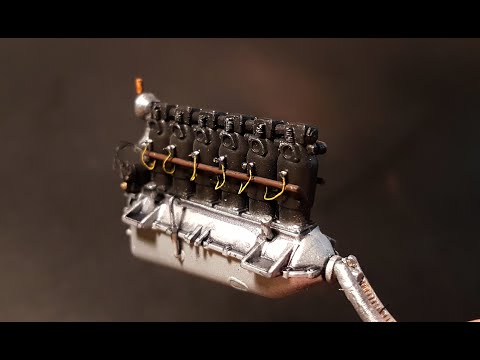 How to make 1/32 Mercedes D.III engine from Roden kit