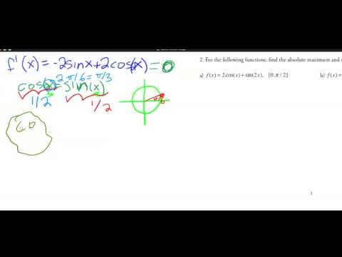 Extreme Values Video Exercises Problem 12