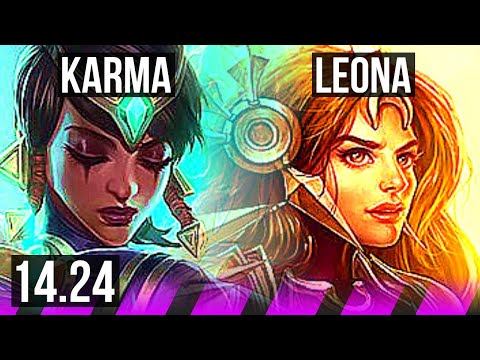 KARMA & Ezreal vs LEONA & Caitlyn (SUP) | KR Challenger | 14.24