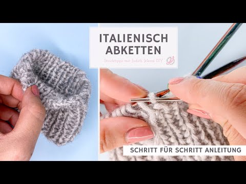 Italienisch abketten in Runden, 1-1 Bündchen = 1 re M, 1 li M | Stricken für Anfänger