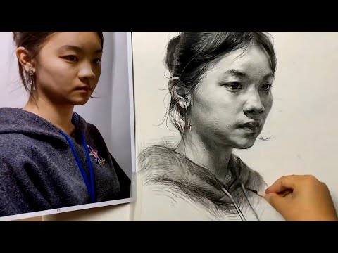 Girl Portrait Drawing in Pencil | Time-lapse