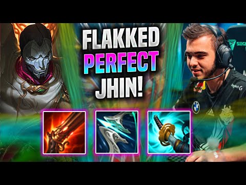 FLAKKED PERFECT GAME WITH JHIN! - G2 Flakked Plays Jhin ADC vs Caitlyn! | Season 2022