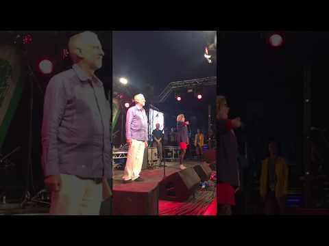 "oh Jeremy Corbyn" chant just now from Leftfield Stage, Glastonbury 2017