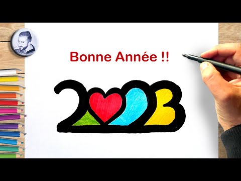 Comment dessiner bonne année 2023, Bonne Année dessin