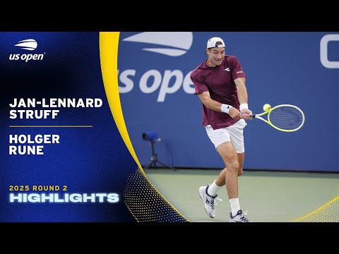 Jan-Lennard Struff vs. Holger Rune Highlights | 2025 US Open Round 2
