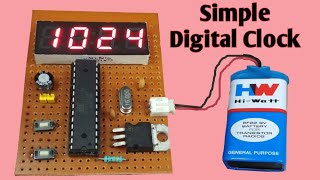 Easy digital clock  Atmega328p chip 7 segment cloc