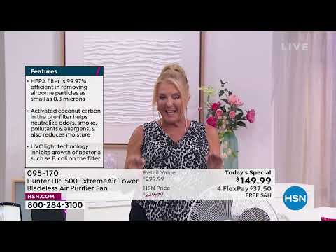 Hunter HPF500 ExtremeAir Tower Bladeless Air Purifier Fan