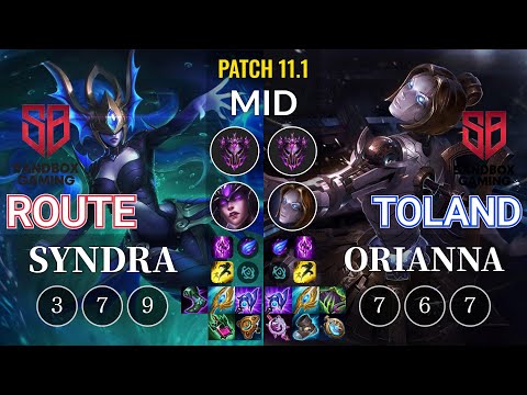 SB Route Syndra vs SB.A TolanD Orianna Mid - KR Patch 11.1
