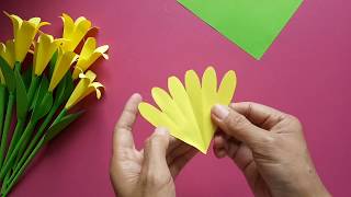 Cara Membuat Bunga Terompet dari Kertas Origami || How to Make Trumpet Flowers from Origami Paper