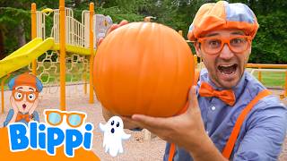 Blippi visita um parquinho de abóboras para o Halloween! 🚜🎃 Blippi em Português