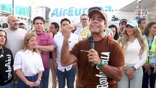 ALCALDE ALEJANDRO CHAR DESPEDIDA DELEGACION CARNAVAL VIAJE A MADRID