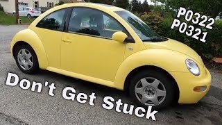 Crank Sensor Code P0322 P0321 VW 2.0 Beetle Jetta golf Easy fix! You Don't Want to Get Stuck