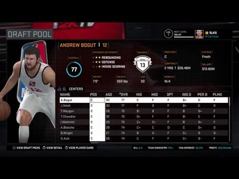 NBA 2K16 MyGm Fantasy Draft