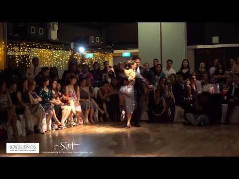  Mariana Montes  and  Sebastian Arce  are  dancing  to  the  tango  "  Indio Manso  "  by  Carlos di Sarli  at  Singapore International Tango Festival  in  2017