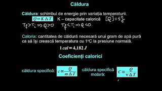 Lucrul mecanic, căldura, coeficienţii calorici.