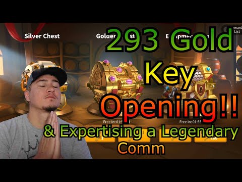 Gold Key Opening Plus Expertising a Legendary Commander!! -- Rise of Kingdoms
