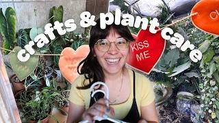 VLOG | plant shopping, valentines day crafts, plant cleanup + more!