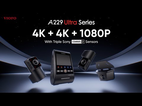 كاميرات داش كام VIOFO A229 Ultra للسيارة، وضوح فائق، في كلا الاتجاهين