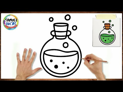 Como desenhar uma garrafa de poção mágica - Frasco de poção mágica passo a passo para o Halloween