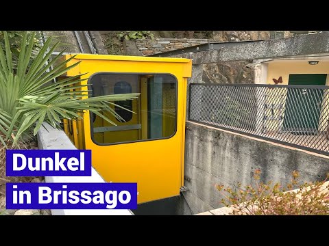 Privater Schräglift mit Gegengewicht in Brissago Hersteller Verbano - kleine Standseilbahn