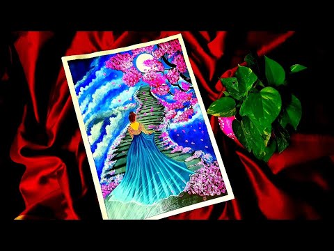 Stairway to Heaven painting || Cherry Blossom Acrylic painting || Here As in Heaven #Dreamypainting🎨