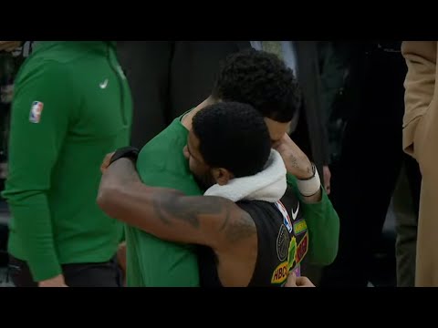 Kyrie Irving embraces Jayson Tatum following Celtics vs. Nets matchup | NBA on ESPN