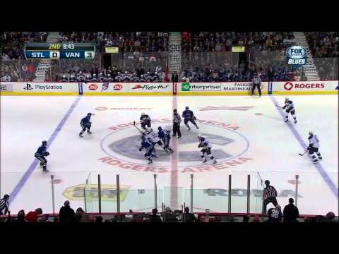 Dale Weise goal 3-0 Mar 19 2013 St. Louis Blues vs Vancouver Canucks NHL Hockey