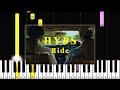 How to play "HYBS - Ride" | Piano Tutorial | Free MIDI