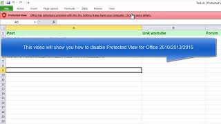 How to Disable protected view in MS EXCEL & WORD