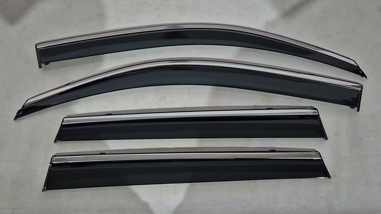 Ветровики с хромированным молдингом Niken Luxury (4 шт) Video 1