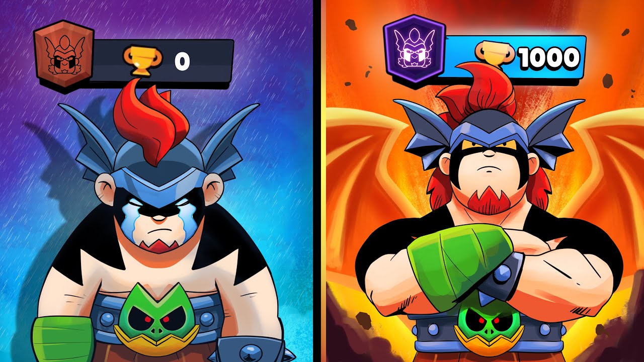 I Pushed Damian to 1,000 Trophies in ONE DAY (literally the best brawler of all time)