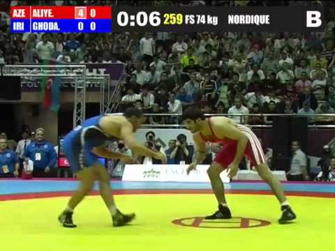 Sadegh Goudarzi (Iran) vs Ashraf Aliyev (Azerbaijan) 74kg 2012 Freestyle World Cup FINAL