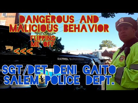 Sgt/Det Deni Gaito Tries Ramming Person On Scooter With SUV. Endangering Public. Salem Police. Mass