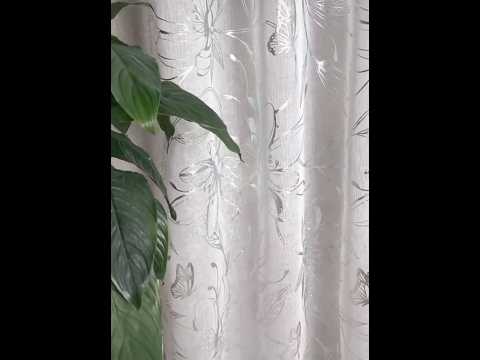 Тюль под лен Flowers с цветочным принтом, код TY-1-1 - фото 1 - id-p2477837257