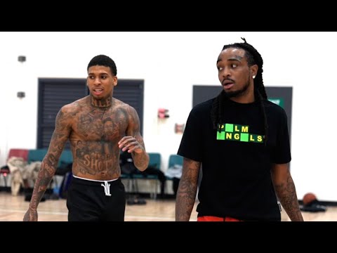NLE Choppa Vs Quavo 1v1 Basketball (Got Heated!)