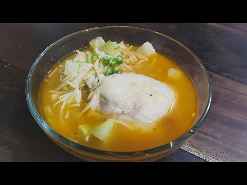 Sopa de fideo con pollo, papa y chayote #recetafácilyrápida #shorts