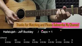 Hallelujah - Jeff Buckley | Original Version | Guitar Tutorial with Chord &amp; Lyrics |