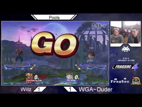 Fragsoc 4 - Willz (Cpt. Falcon) Vs. Duder (Cpt. Falcon/Villager) - Sm4sh Pools