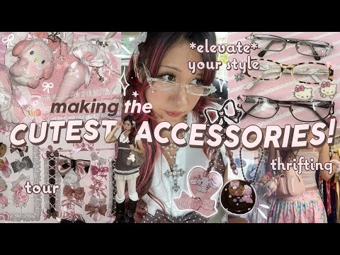 make the CUTEST ACCESSORIES and ELEVATE your style 🧸🩰 diys, thrift with me, keychains, bows ⋆.𐙚