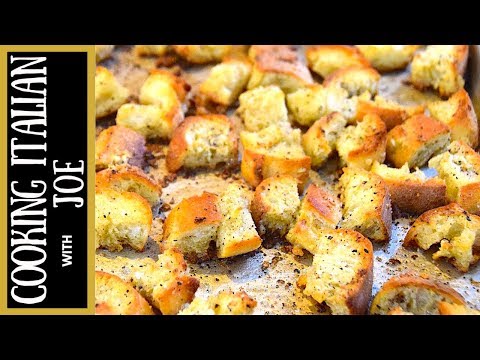 Homemade Garlic Croutons | Cooking Italian with Joe