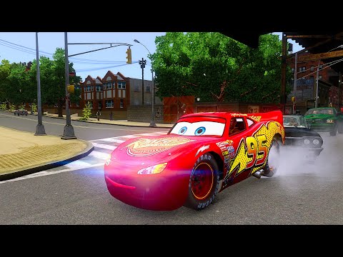 Crazy Lightning McQueen Crashes - GTA 4 Real Car Crashes Ep.29