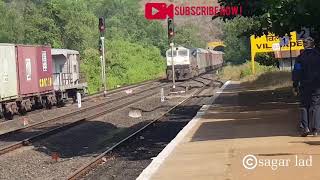 preview picture of video 'High Speed WDP4D 12432 NZM TVC Rajdhani Express Skipping Vilvade Station : Koakan Railways'