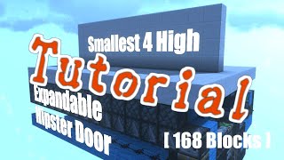 【Tutorial】 Smallest 4 High Expandable Hipster Door 【Minecraft JE】