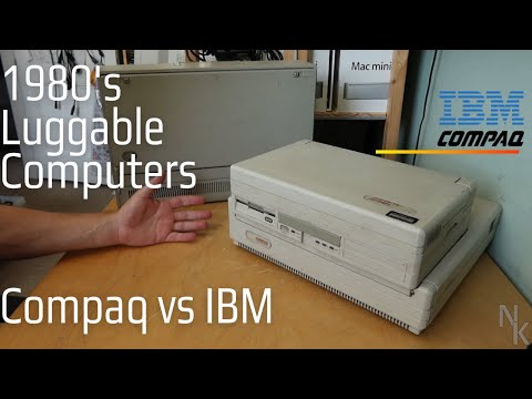 1980's Luggable Computers - Compaq SLT 386s and IBM Model P70
