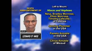 Leonard St Ange ~ Long Obituary