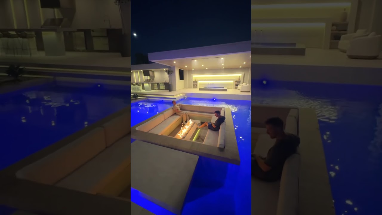 The cleanest pool design! 🤯🔥🥵 #luxuryhome #backyard #pool #home #backyarddesign #pooldesign