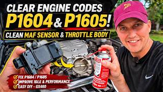 Clean GX460 Mass Air Flow Sensor and Throttle Body to Clear Engine Codes P1604 and P1605