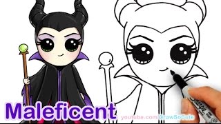 How to Draw Disney Maleficent Chibi step by step Cute