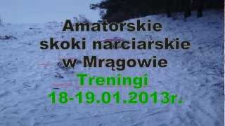 preview picture of video 'Amatorskie skoki narciarskie w Mrągowie - Treningi (18-19.01.2013) - Najlepsze skoki'