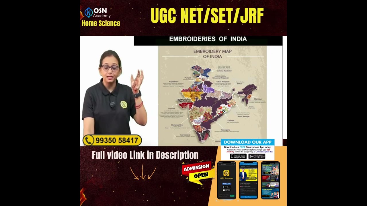 Ugc Net Home Science | Traditional Textiles | Embroideries of India | #ugcnethomescience #shorts